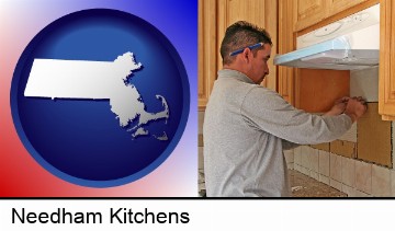 a kitchen remodeling project in Needham, MA